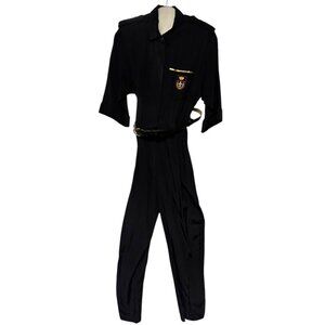 DC Petites vtg late 70s early 80s belted jumpsuit pantsuit 4P